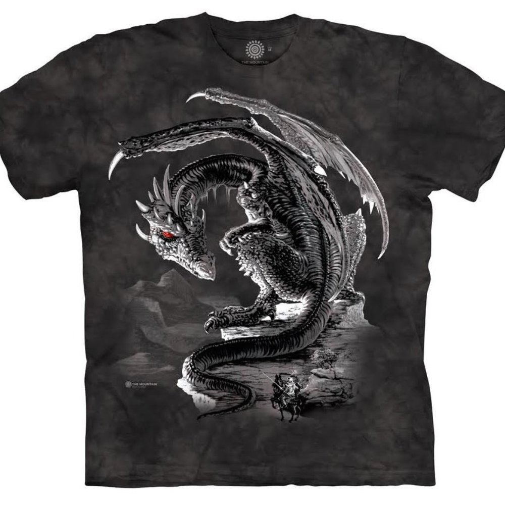 The Mountain Black Dragon Misplaced Bravery Red Eye Wings Horned T-Shirt S